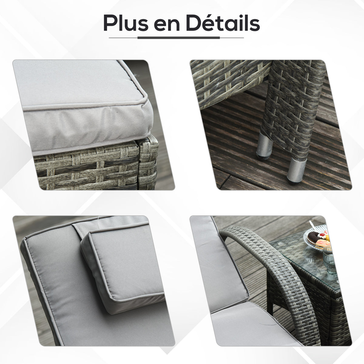 Lot de 2 transats bains de soleil : matelas, têtière, inclinaison réglable multipositions, accoudoirs