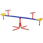 Balançoire à bascule pour enfant 3 à 8 ans trébuchet rotatif 360° pied 4 tiges poignée 184 x 76 x 71 cm, multicolore