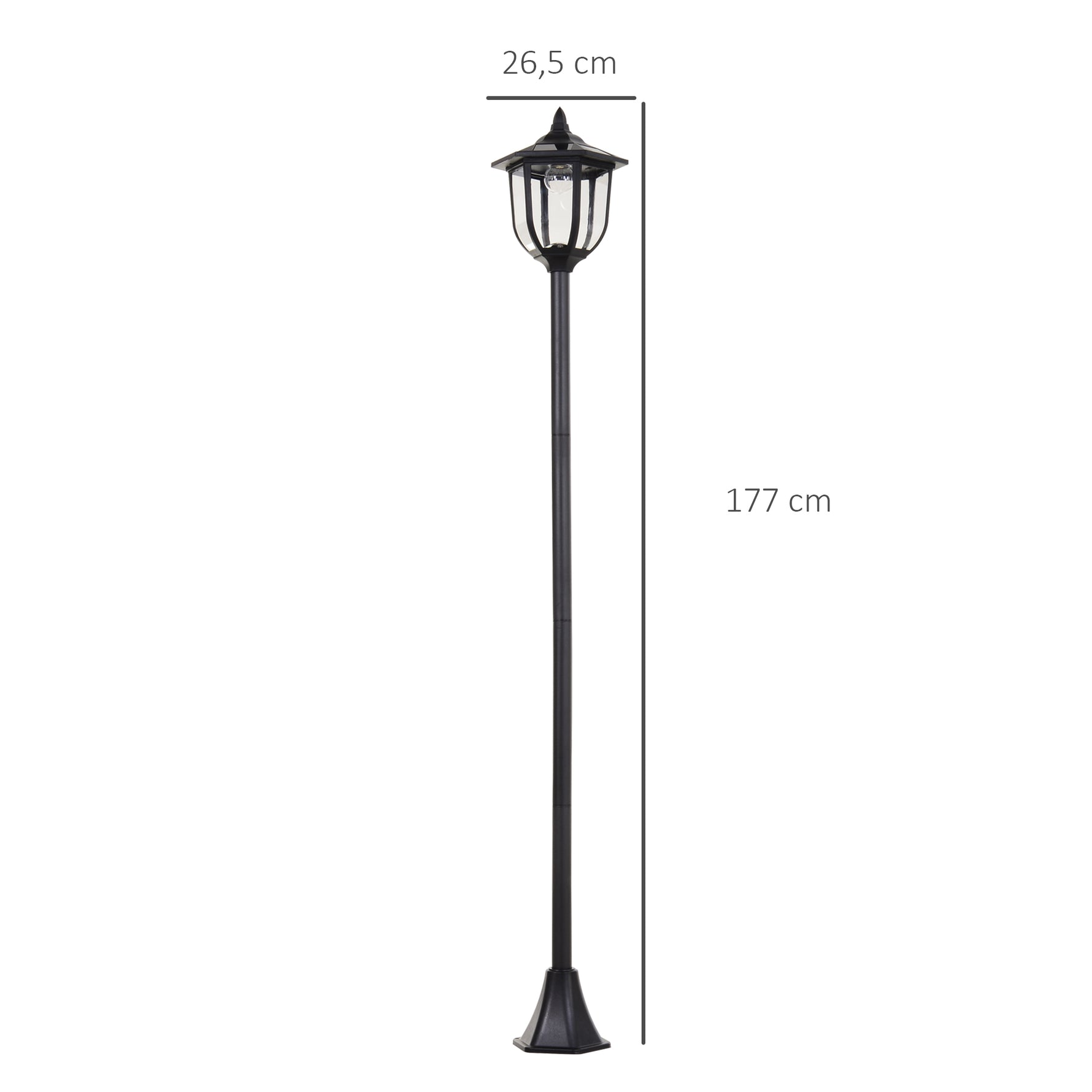 Lot de 2 luminaires extérieurs lampadaire sur pied solaire lampadaire lanterne classique LED 60 Lm max. noir