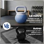 Kettlebell 8 kg, Manubrio con impugnatura ergonomica antiscivolo, Kettlebell, Bodybuilding, Allenamento, Blu