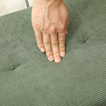 Banco banqueta a pie de cama tapizado en pana con patas de acero negro, carga de 220 kg, 100 x 36 x 45 cm, verde