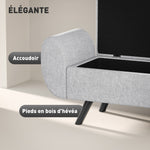 Banc de rangement 53,8L avec siège rembourré en lin et accoudoirs, pour salon, chambre, entrée, 132 x 42 x 50 cm, gris