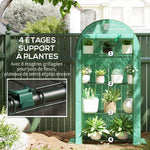 Serre de jardin serre de balcon avec étagères à 4 niveaux, bâche en PE pour légumes, plantes,105 x 45 x 160 cm, vert