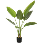 Plante artificielle intérieure 109 cm, arbre artificiel avec pot en plastique et terreau floqué, vert