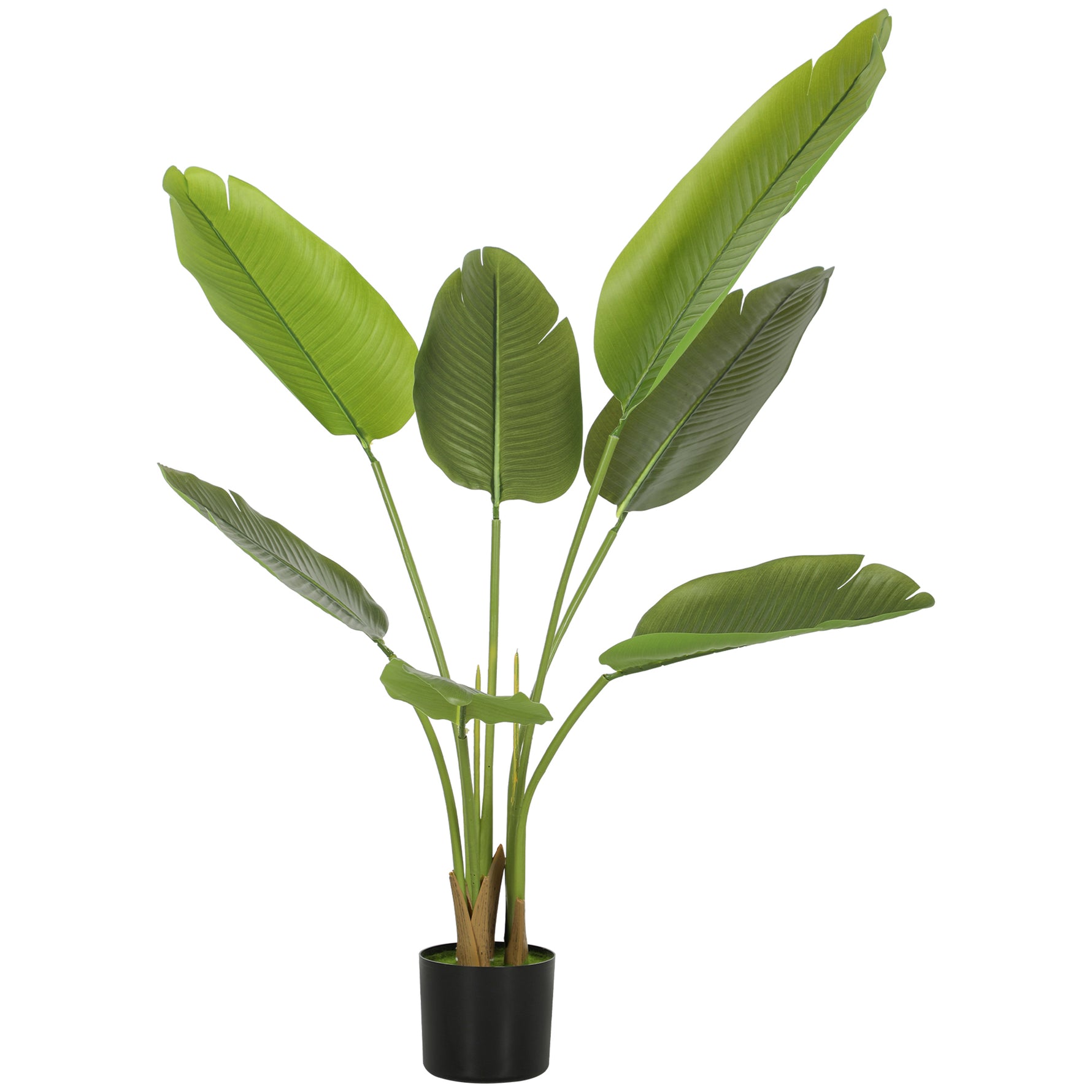 Plante artificielle intérieure 109 cm, arbre artificiel avec pot en plastique et terreau floqué, vert