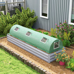 Serre de jardin tunnel 5 fenêtres enroulables bâche PE 140 g/㎡ métal époxy 300 x 80 x 45 cm vert