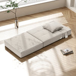 Chauffeuse canapé-lit convertible fauteuil 1 place avec 1 coussin déhoussable, tissu beige