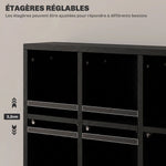 Meuble de rangement multimédia 456 CD/ 336 DVD - bibliothèque en bois avec étagères réglables, 89 x 130,5 cm, noir