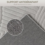 Tapis salon 160 x 120 cm, tapis à poils épais géométrique, moelleux et antidérapant, gris