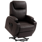 Fauteuil releveur électrique, fauteuil relax électrique, repose-pied, dossier inclinable, port USB, 83x95x107cm, marron