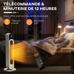 Oscillerende ventilatorkachel 1100/2200 W - mini PTC-keramische radiator - afstandsbediening inbegrepen - zwarte bijverwarming
