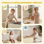 Parcours motricité bébé 9PCS avec piscine à balles, module en mousse souple avec housse en velours côtelé, multicolore