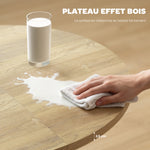 Tavolo da pranzo ovale allungabile per 4-6 persone, tavolo da cucina con allunga 100-135 cm, effetto legno naturale