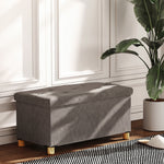 Opvouwbare opbergbank voor aan het voeteneind van het bed, inhoud 67 L, draagvermogen 120 kg, met deksel, 76L x 38B x 38H cm, grijs