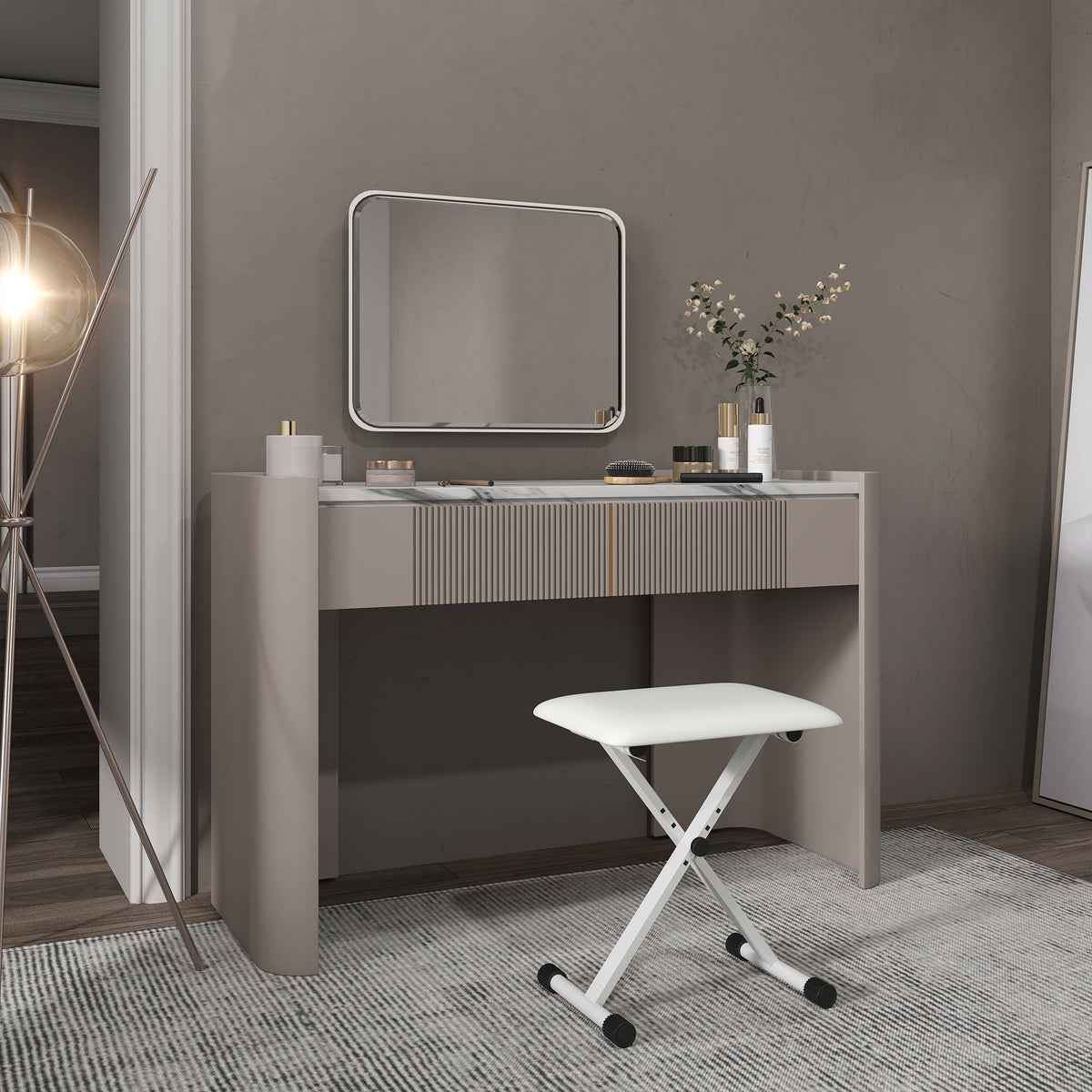 Tabouret piano pliable, banc piano réglable en hauteur, siège rembourré en PU, 39 x 29 x 37-47 cm, blanc