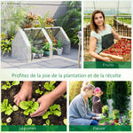 Mini Serre de Jardin mini serre tunnel 180L x 90l x 90H cm toit pointu Acier PE 140 g/m² Anti-UV fenêtres avec