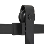 200 CM Rail porte coulissante quincaillerie de porte coulissante en acier au carbone capacité de charge 90 kg - noir