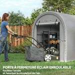 Abri de Jardin Tente de Stockage Acier Galvanisé & 160g/m² PE Anti-UV pour Moto et Tondeuse 159x240x185cm Gris Clair