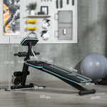 Banc de musculation pliable inclinable, banc réglable avec extenseur des jambes, acier, 54 x 160 x 106 cm, noir bleu