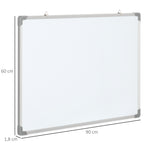 Tableau blanc magnétique cadre aluminium 90 x 60 cm avec feutres, effaceur et aimants
