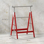 Lot de 2 tréteaux pliables télescopiques hauteur réglable 80-130 cm rouge