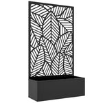 Jardinière avec brise-vue paravent treillis pour Plante Grimpante, bac à Fleurs - dim.  61L x 23l x 113H cm