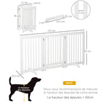 Barrière de sécurité chien barrière modulable pliable avec porte verrouillable intégrée 155 x 35,5 x 76 cm MDF blanc