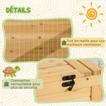Maison enclos cage habitat pour petit animal tortues avec 2 espaces 91 x 60,5 x 32 cm bois massif jaune clair