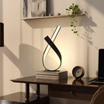 Lampe à poser design contemporain - lampe de table design spirale - dim. 21L x 15l x 43H cm - alu. noir LED blanc chaud