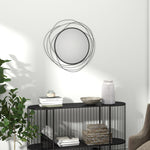 Espejo redondo de metal con perfil negro, decoración de estilo moderno, diámetro Φ65 cm