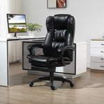Fauteuil de bureau massant, chaise de bureau avec hauteur réglable, dossier inclinable et télécommande filaire, noir