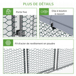 Enclos poulailler extérieur 5 m² parc grillagé dim. 2,8L x 2,45l x 2,46H - espace couvert - 5/8 poules