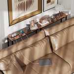 Table console étroite style industriel avec prises de courant et USB, pour salon entrée couloir, 160x20x80cm, marron