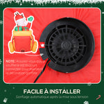 Babbo Natale gonfiabile con slitta e renne 240 cm 6 luci LED decorazione natalizia per interni ed esterni rosso