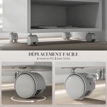 Support d'imprimante meuble de rangement bureau caisson 4 compartiments ouverts 40L x 30l x 36H cm blanc