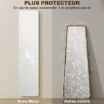 Espejo de pie y de pared rectangular dim. 37L x 43a x 156Al cm madera natural
