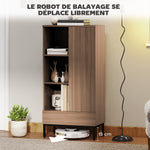 Buffet meuble de rangement avec placard à portes, tiroir, 3 compartiments ouverts et étagères réglables, gris
