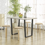 Ensemble de 4 Tabourets Empilables Modernes, Tabourets Ronds sans Dossier avec Assise Rembourrée, 40 x 40 x 45 cm, Kaki
