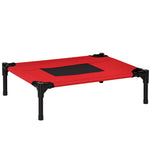 Cama elevada para perros, gatos y mascotas, tejido Oxford textileno microperforado, 61 x 46 x 18 cm, rojo y negro