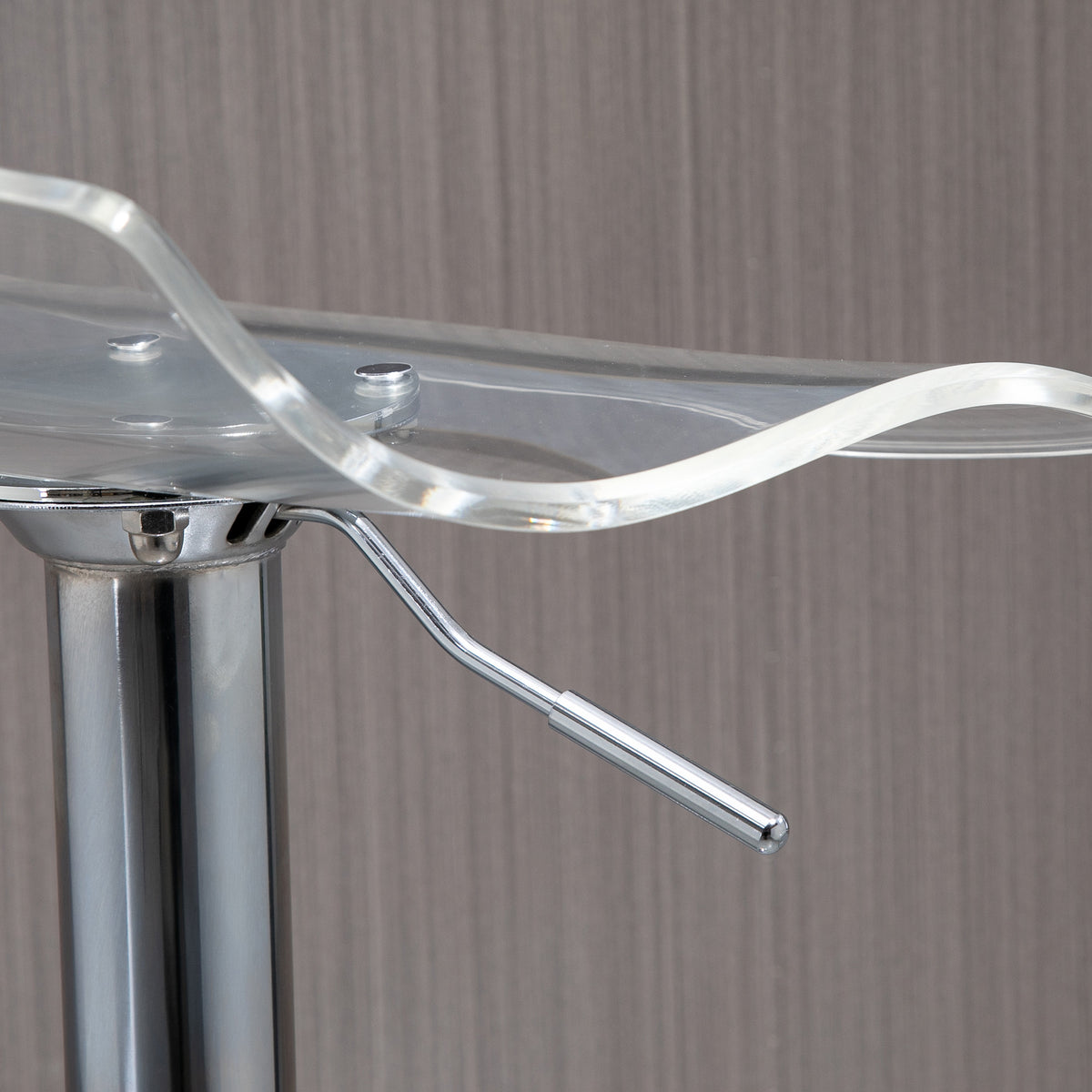 Lot de 2 tabourets de bar design contemporain assise acrylique et piètement métal - pivotant 360° - hauteur réglable avec repose-pieds - transparent