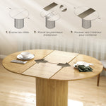 Mesa de comedor extensible, mesa de cocina, para 6 a 8 personas, 110-150 x 75 cm, efecto madera natural