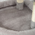 Arbre à chat tour de jeux pour chats griffoirs sisal, plate-forme, niche, tissu peluche, balles, 49x49x114cm gris clair
