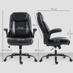 Fauteuil de bureau avec accoudoirs relevables, chaise de bureau ergonomique, hauteur réglable, fonction de bascule, noir