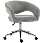 Chaise Bureau Ergonomique, Fauteuil de Bureau en Chenille avec Hauteur Réglable, Dossier Incurvé, Gris