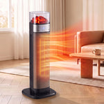 Keramik-Zusatzheizung 2000W, Elektrischer WLAN-Heizkörper, App- & Sprachsteuerung, 5 Modi, 3D-Flammeneffekt, Schwarz