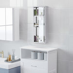 Armoire à Pharmacie 2 étagères 3 Niveaux 20L x 12l x 58H cm Porte Verre trempé Symbole Croix Acier INOX.