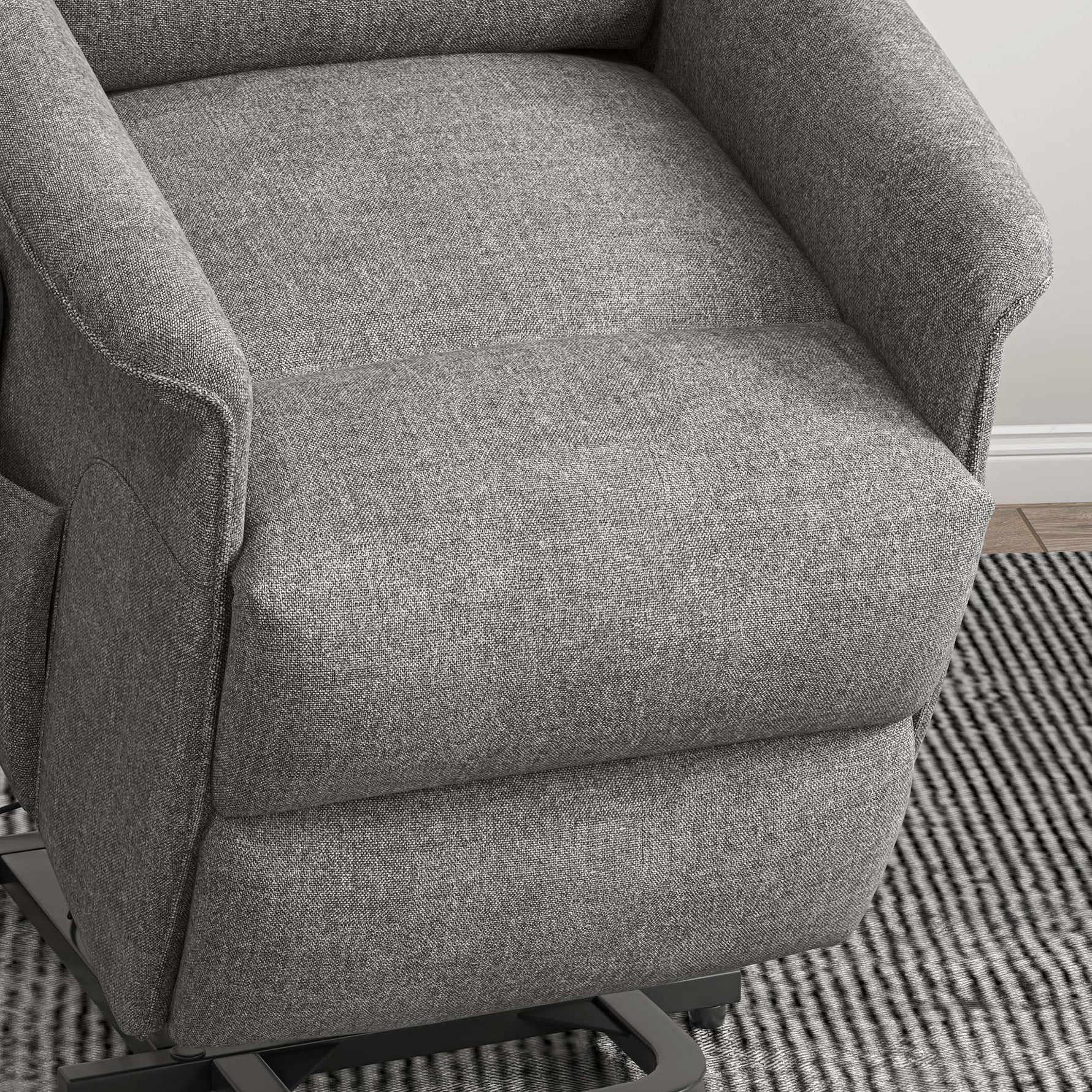 Fauteuil releveur électrique avec repose-pied dossier inclinable télécommande et pochette gris-8