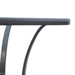 Table carrée Bistro de Jardin dim. 68L x 68l x 84H cm métal époxy Gris Plateau Verre trempé granité