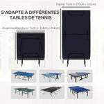 Housse de table de tennis de table ping-pong avec fermeture éclair anti-UV et housse imperméable Noir