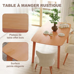 Table à manger rectangulaire pour 6 personnes table de cuisine 150 cm en bois massif 150 x 80 x 76 cm bois naturel